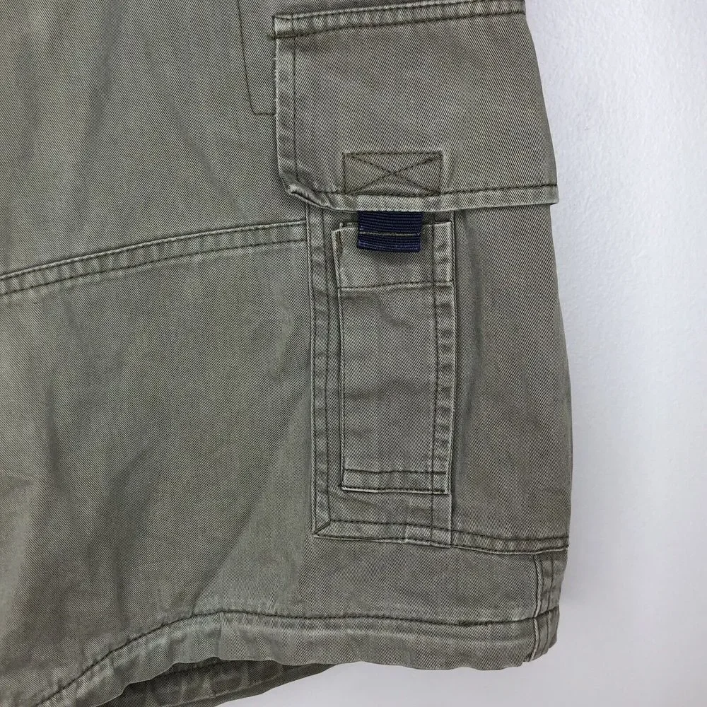 Abercrombie Fitch Men's Large Green Cargo Utility Baggy Y2K Belted Cargo‎ Shorts